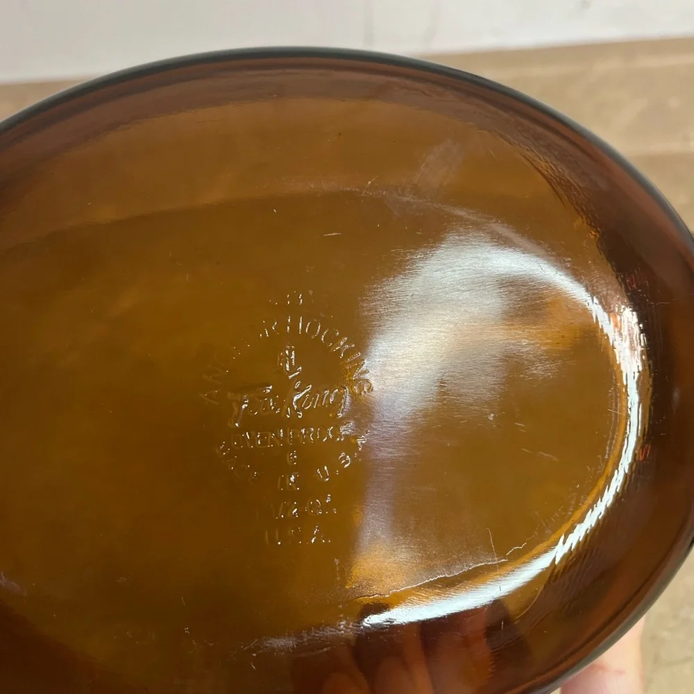 Anchor Hocking FireKing Amber Glass Casserole Dish